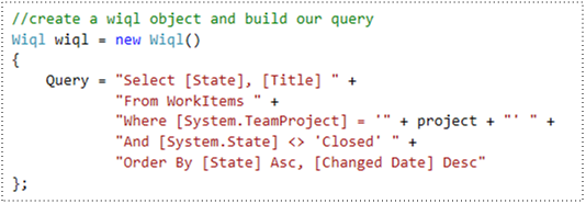 RunGetWorkItemsQueryUsingClientLib()