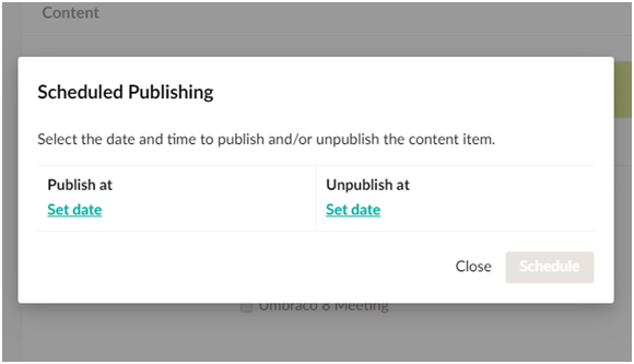 Publishing in Umbraco