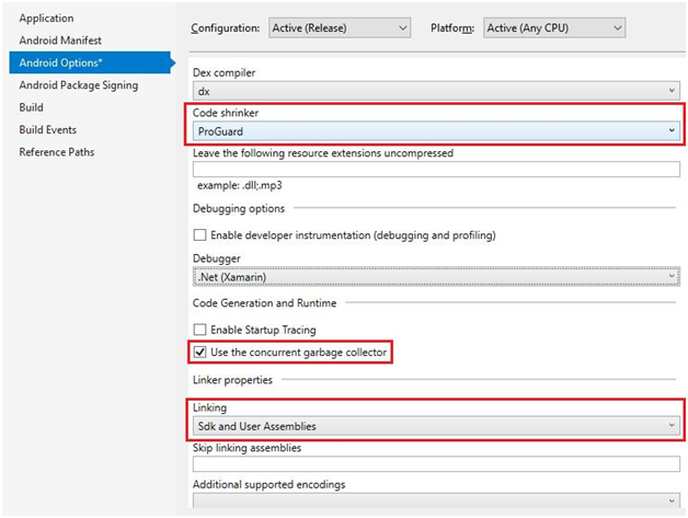 Release Builds: Configuration